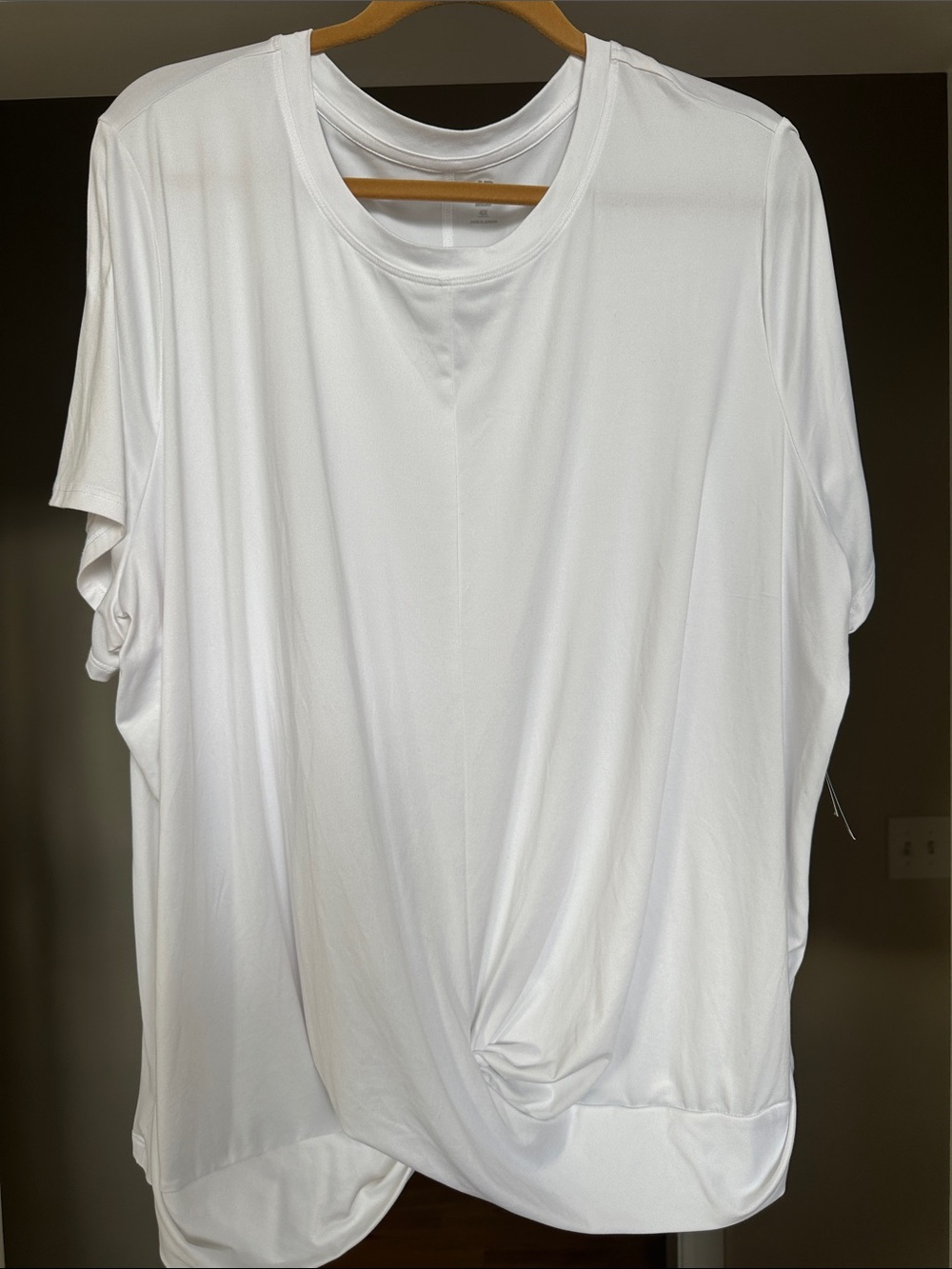 Ideology White Short Sleeve Twist-Front Tee